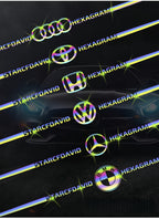Car logo colorful stickers, car color-changing laser reflective car stickers, personalized A-pillar car door and hood stickers.