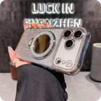 Gradient Diamond Glitter Mirror Stand Case for iPhone Series