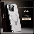 MagSafe Leather TPU Back Cover with Hidden Kickstand iPhone Case