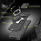 "ChubbyArmor 2.0" Military-Grade Shockproof Magnetic Case with Camera Slide & 360° Kickstand Ring