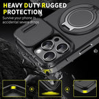 "ChubbyArmor 2.0" Military-Grade Shockproof Magnetic Case with Camera Slide & 360° Kickstand Ring