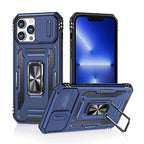 Military-Grade Shockproof Phone Case with Sliding Camera Shield & 360° Ring Stand