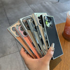 Premium Square Litchi Leather iPhone Case