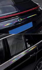 Car logo colorful stickers, car color-changing laser reflective car stickers, personalized A-pillar car door and hood stickers.