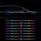 Car logo colorful stickers, car color-changing laser reflective car stickers, personalized A-pillar car door and hood stickers.