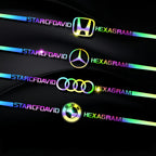 Car logo colorful stickers, car color-changing laser reflective car stickers, personalized A-pillar car door and hood stickers.
