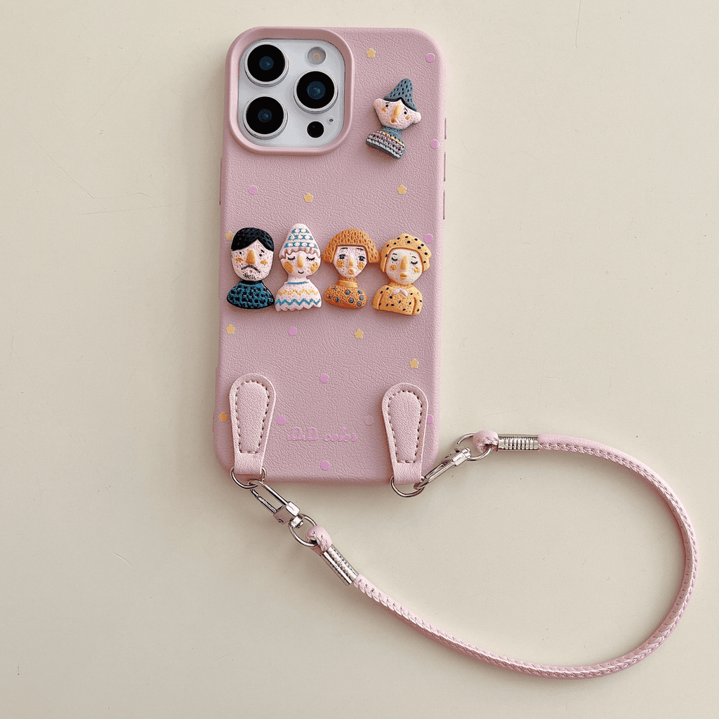 Dopamine Doll Leather Portable Phone Case for iPhone