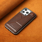 Full-cover Artificial Leather Case with Wristband Stand & Card Slot Suitable for iPhone Series
